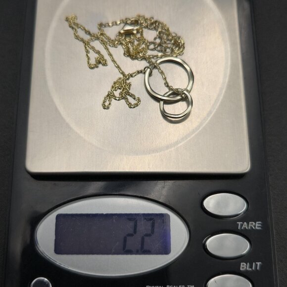 16+2 Inch Gold Over Sterling Silver Interlocking Circles Necklace A6278 - Picture 6 of 6